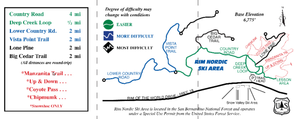 Rim Nordic Ski Area Trails